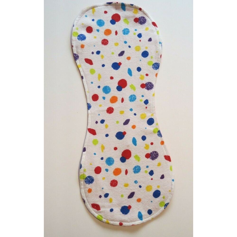 Baby Flannel Burp Cloth Contoured Cotton Double Layer Handmade Red with Dots